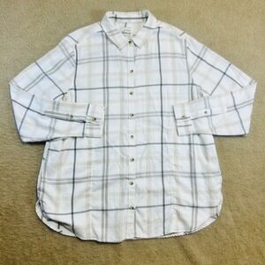 Jachs Girlfriend Womens XL Plaid Button Down Shirt Long Sleeve Classic Fit‎ Top